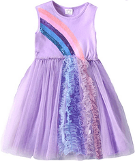 VIKITA Dívčí šaty Jane fialová duha 8