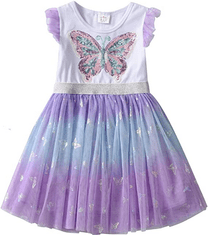 VIKITA Dívčí šaty Jane fialové s motýlem 8