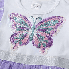VIKITA Dívčí šaty Jane fialové s motýlem 4