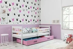 Importworld Dětská postel Liběna - 1 osoba, 80x190 s úložným prostorem – Bílá, Růžová