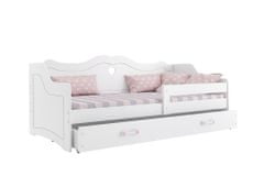 Importworld Dětská postel Nika 1 80x160 s úložným prosotrem - 1 osoba - Bílá, Bílá