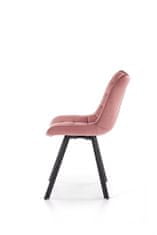 Halmar Kovová židle K332, černá / růžová