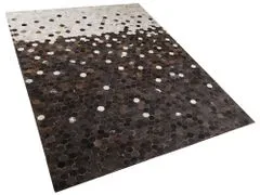 Beliani Kožený patchworkový koberec 160 x 230 cm hnědočerný EYIM