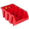 10 kusů Stohovatelné krabice úložný Box Červená barva 6 velikostí sklad dílna garáž 