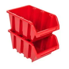 botle 10 kusů Stohovatelné krabice úložný Box Červená barva 6 velikostí sklad dílna garáž 
