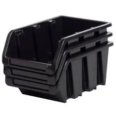 botle 10 kusů Stohovatelné krabice úložný Box Černá barva 6 velikostí sklad dílna garáž 