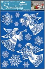 Anděl Přerov Samolepky andělé se sněhovým efektem 35 x 27,5 cm 