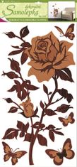 Anděl Přerov Samolepky na zeď růže s imitací dřeva, 60x32 cm