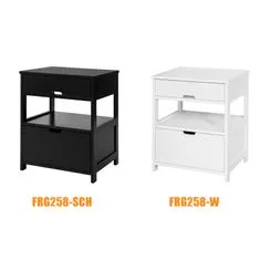 SoBuy FRG258-W Boční stolek Noční stolek se 2 zásuvkami a 2 policemi Bílá 45x55x38cm