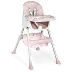 Ricokids Dětská jídelní židle Milo + bryndák | růžová
