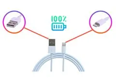 KOMA Synchronizační a nabíjecí kabel USB-A / Lightning pro Apple iPhone / iPad / iPod, bílý, délka 1m