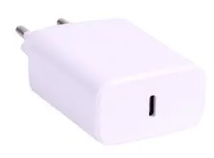 KOMA Napájecí USB-C adaptér 20W pro Apple iPhone / iPad, rychlonabíjecí, bílý