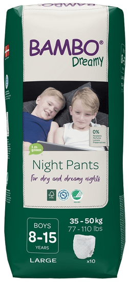 Bambo Nature BAMBO Dreamy Night Pants Kalhotky plenkové jednorázové Boys 8-15 let (35-50 kg) 10 ks