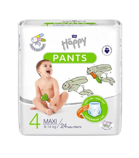 Bella Happy Pants Kalhotky plenkové jednorázové 4 Maxi (8-14 kg) 24 ks