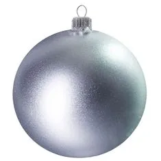 Decor By Glassor Skleněná vánoční koule stříbrná (Velikost: 6)
