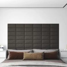 shumee vidaXL nástěnné panely 12 ks tmavě šedá 30x15 cm látka 0,54 m²