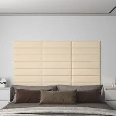 Vidaxl Nástěnné panely 12 ks krémové 60 x 15 cm textil 1,08 m²