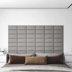 Greatstore Nástěnné panely 12 ks světle šedé 30 x 15 cm textil 0,54 m²