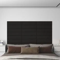 Greatstore Nástěnné panely 12 ks černé 60 x 15 cm textil 1,08 m²