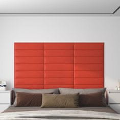 Greatstore Nástěnné panely 12 ks červené 60 x 15 cm umělá kůže 1,08 m²