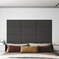 Greatstore Nástěnné panely 12 ks tmavě šedé 60 x 30 cm textil 2,16 m²