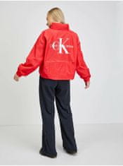 Calvin Klein Červená dámská volná bunda s potiskem Calvin Klein Jeans S