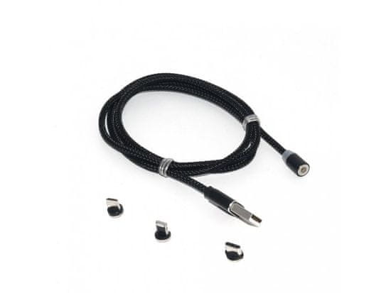 Bomba Nylonový magnetický USB kabel 3v1 pro iPhone/Android 1M