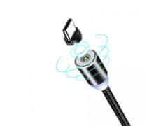 Bomba Nylonový magnetický USB kabel 3v1 pro iPhone/Android 1M Barva: Zlatá