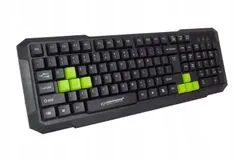 Esperanza Herní klávesnice USB Aspis EGK102G černá/zelená