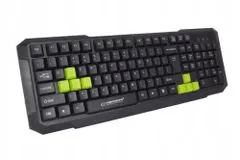 Esperanza Herní klávesnice USB Aspis EGK102G černá/zelená