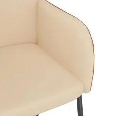 shumee Jídelní židle 2 ks krémové textil a umělá kůže