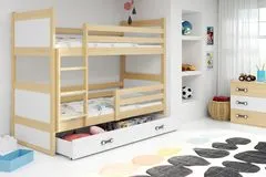 Importworld Dětská patrová postel Bohumír - 2 osoby, 90x200 s úložným prostorem – Borovice, Bílá