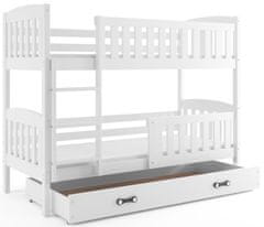 Importworld Dětská patrová postel Karla - 2 osoby, 80x190 s úložným prostorem – Bílá, Bílá