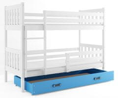 Importworld Patrová postel Miloslava - 2 osoby 80x190 s úložným prostorem – Bílá, Modrá