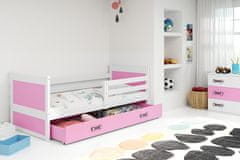 Importworld Dětská postel Klepino 1 80x190, s úložným prostorem - 1 osoba - Bílá, Růžová