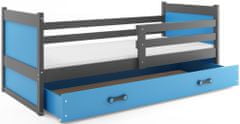 Importworld Dětská postel Klepino 1 80x190, s úložným prostorem - 1 osoba - Grafit, Modrá
