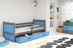 Importworld Dětská postel Klepino 1 90x200, s úložným prostorem - 1 osoba - Grafit, Modrá