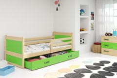 Importworld Dětská postel Klepino 1 80x190, s úložným prostorem - 1 osoba - Borovice, Zelená