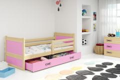 Importworld Dětská postel Klepino 1 80x190, s úložným prostorem - 1 osoba - Borovice, Růžová