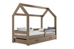 Importworld Dětská postel Igor - 1 osoba, 80x160, s úložným prostorem – Hnědá