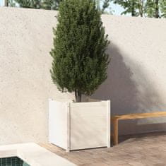 Vidaxl Zahradní truhlík bílý 70 x 70 x 70 cm masivní borovice