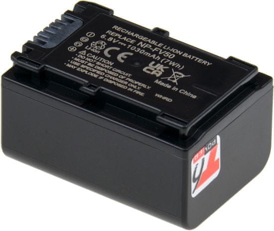 Baterie T6 Power pro SONY HDR-XR550V, Li-Ion, 6,8 V, 1030 mAh (7 Wh), šedá
