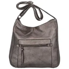 Urban Style Prostorná a praktická dámská koženková taška na rameno Amada, stříbrná