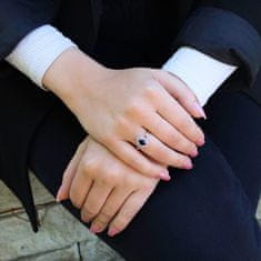 Beneto Exclusive Okouzlujicí prsten s modrým safírem SAFAGG4 (Obvod 58 mm)