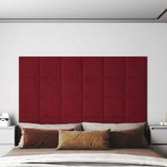 shumee vidaXL nástěnné panely 12 ks Vínová barva 30x30 cm Samet 1,08 m²