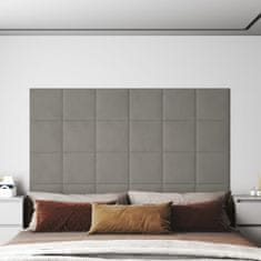 shumee vidaXL nástěnné panely 12 ks světle šedá 30x30 cm sametová 1,08 m²