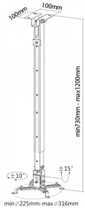 Reflecta TAPA 73-120cm stropní držák dataprojektoru bílý