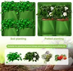 Merco Vertical Grow Bag 9 textilní květináče na zeď zelená, 1 ks