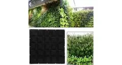 Vertical Grow Bag 7 textilní květináče na zeď černá, 1 ks