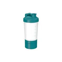 Elasto Shaker "Protein" Pro se dvěmi přihrádkami, Transparentní/Modrozelená